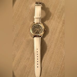 Kenneth Cole White Leather Gold and Silver Color Stainless Watch